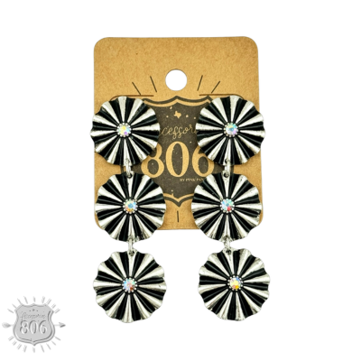 Pink Panache Brands - Western silver starburst drop earring: Silver