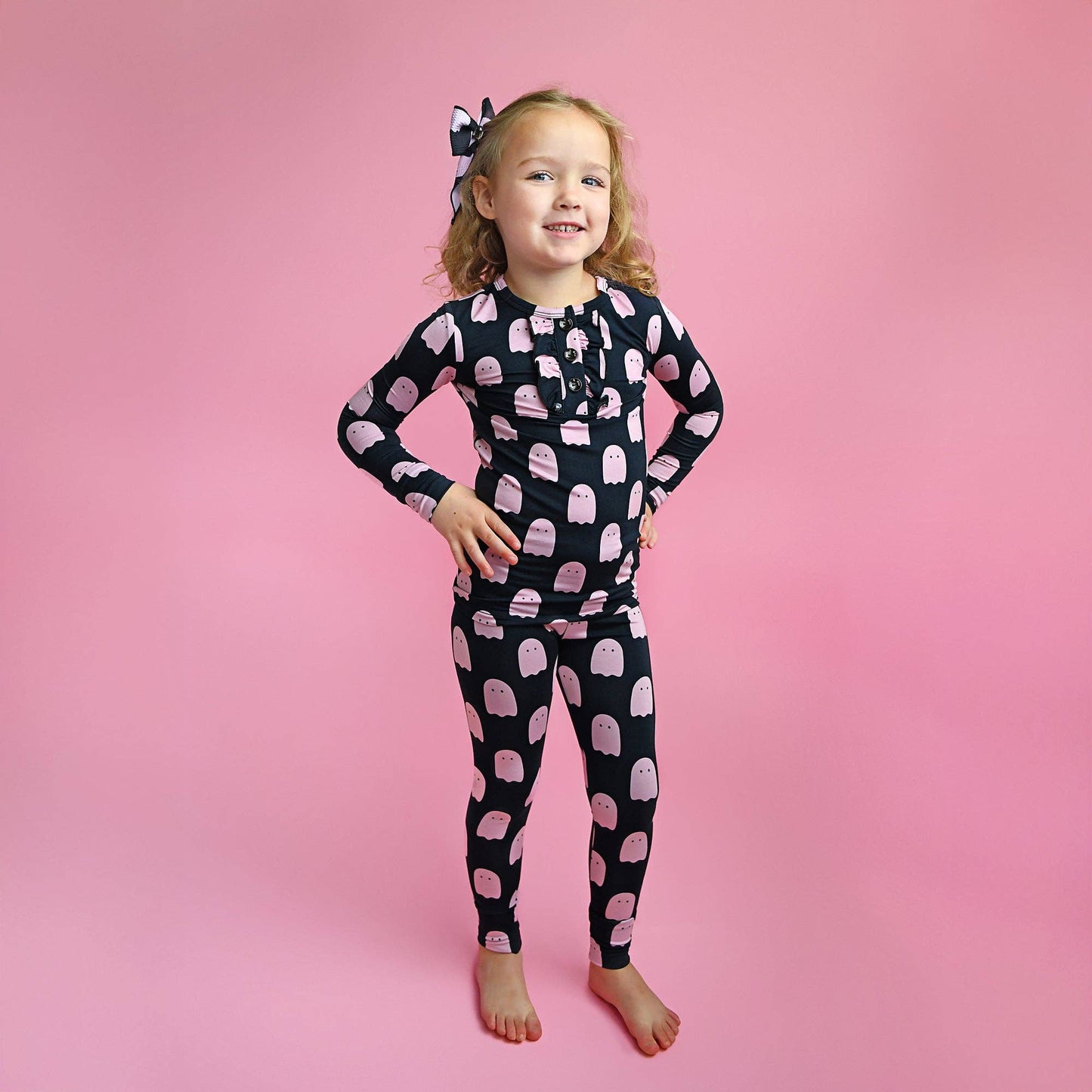 Black/Pink Ghost Bamboo Jammies
