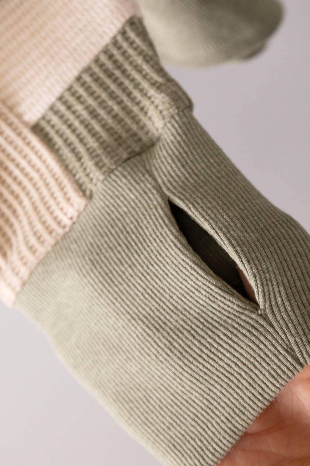 Waffle Knit Pullover Sweater - Sage