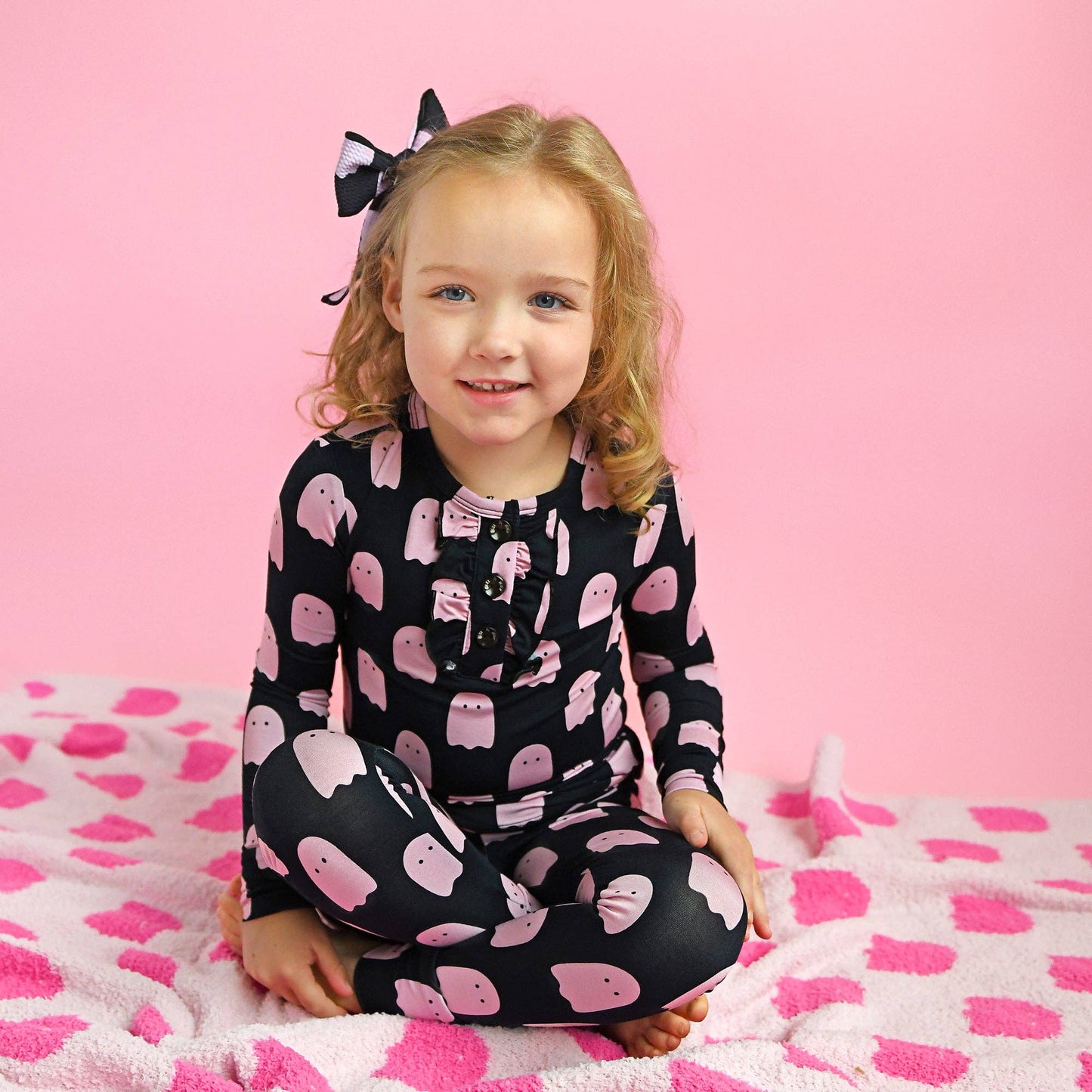 Black/Pink Ghost Bamboo Jammies