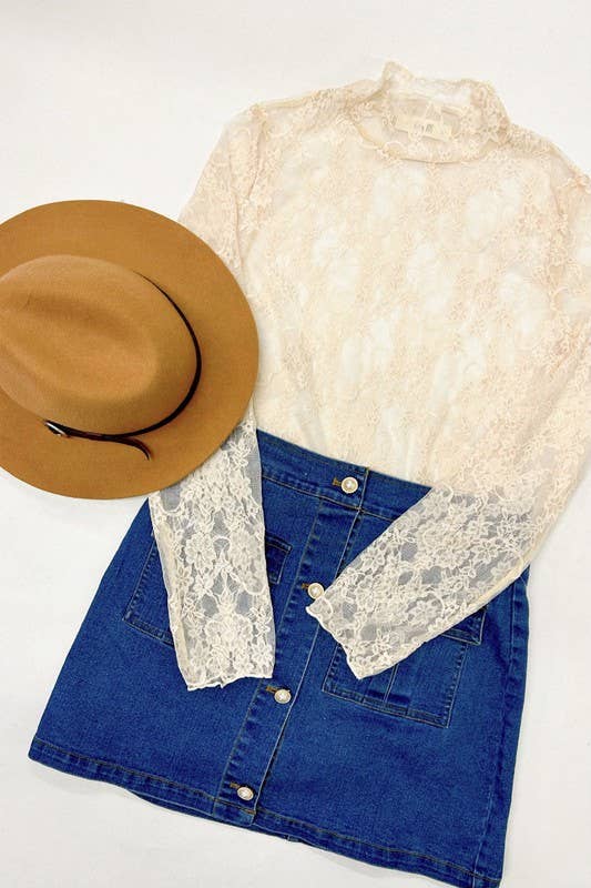 White Floral Lace Top
