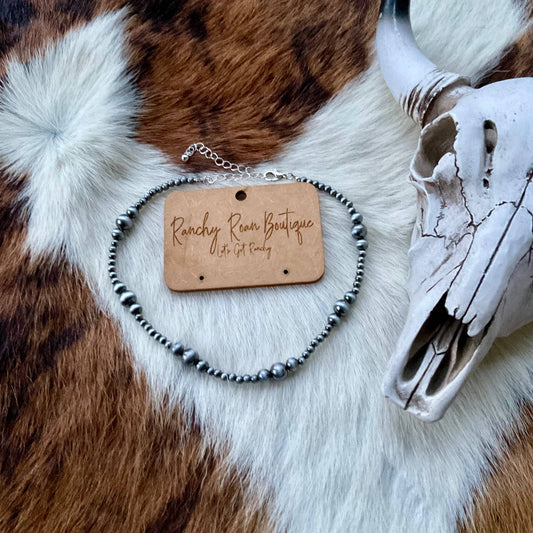 Navajo Style Pearl Choker Necklace - NSPC