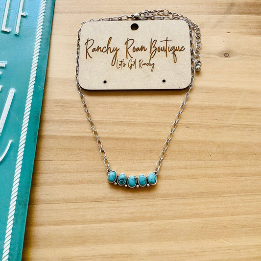 Stone Bar Pendant Choker