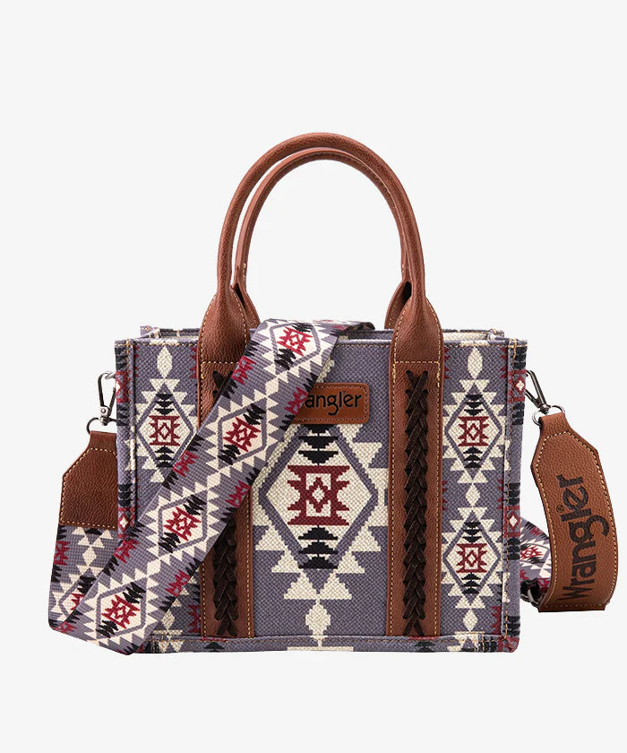 Wrangler Southwestern Dual Sided Print Small Canvas Tote/Crossbody