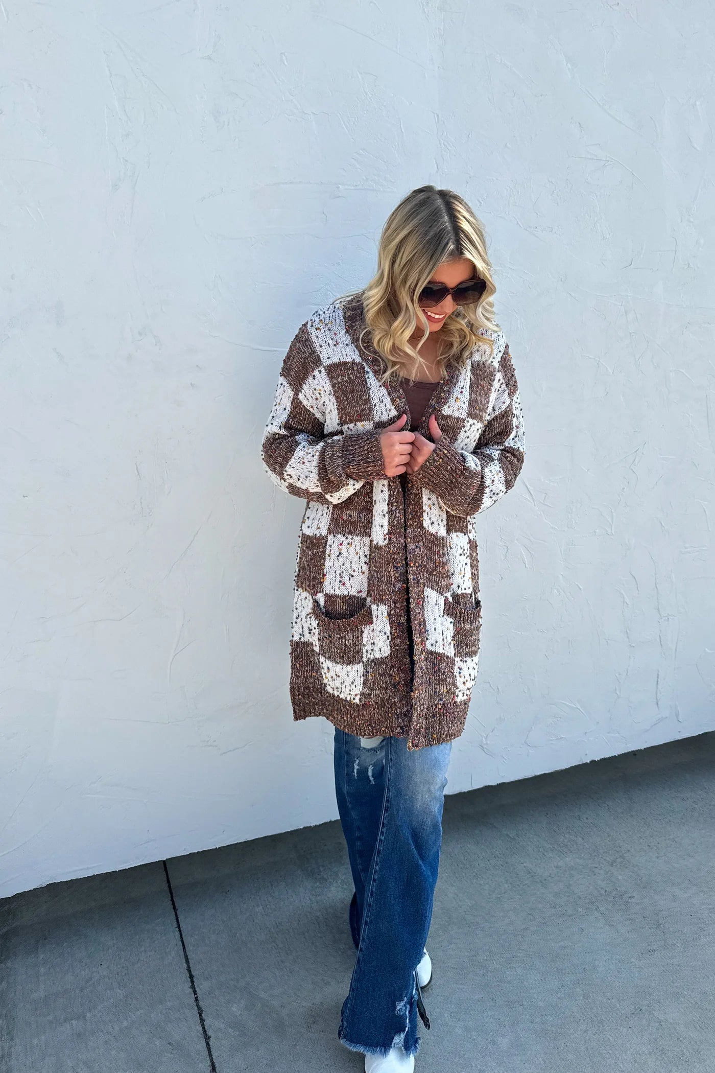 Checkered Miley Dot Cardigan