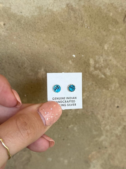 Plum 5mm Turquoise Stud Earrings