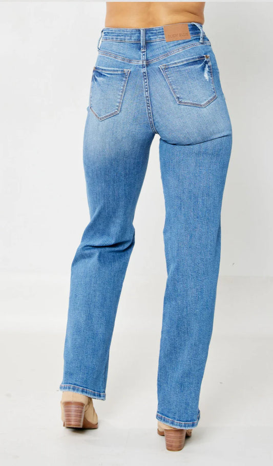 JB Tummy Control Destoyed Knee Jeans