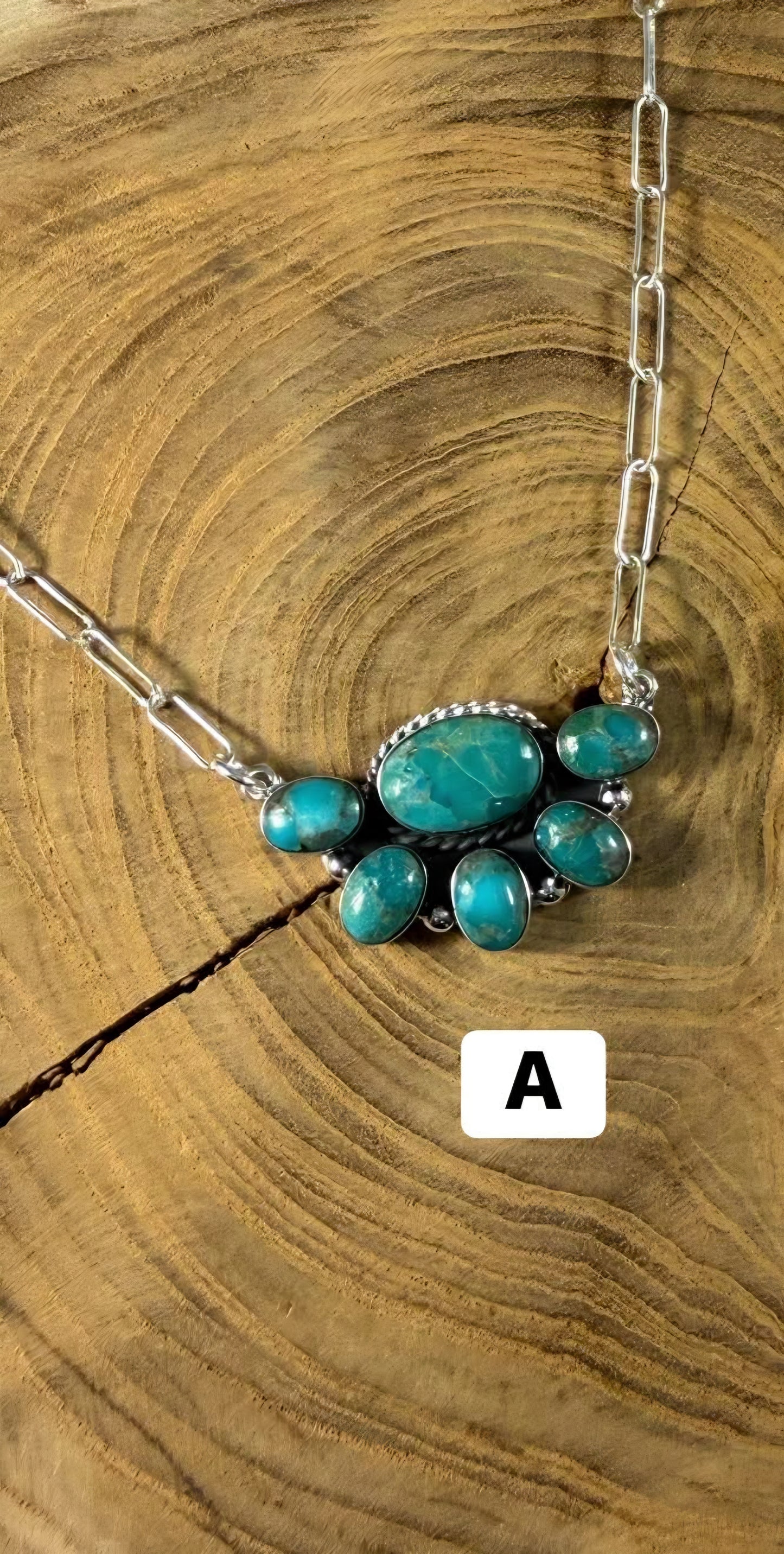 Turq Half Cluster Necklace - T3211