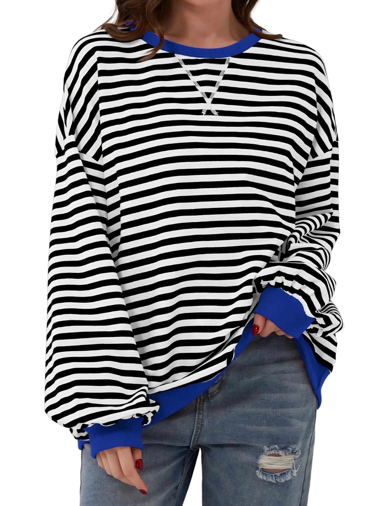 Oversized Striped Pullover