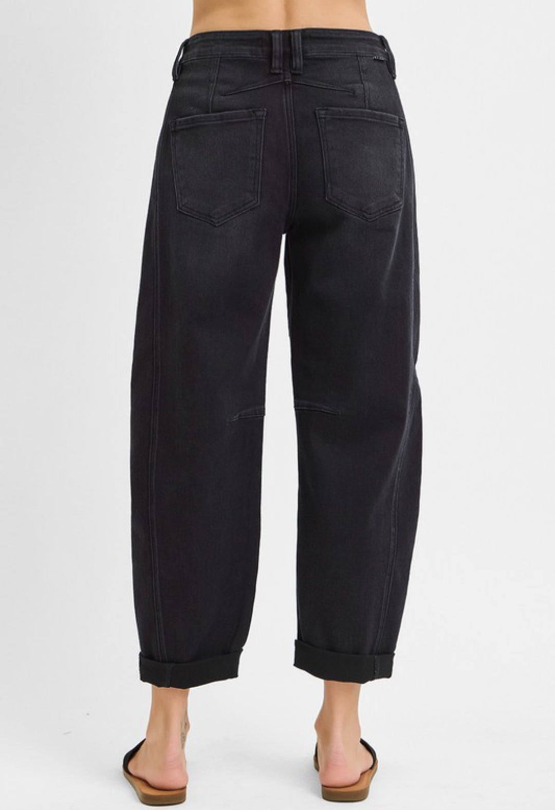 Caleb Risen Barrel Jeans - Medium Wash + Black