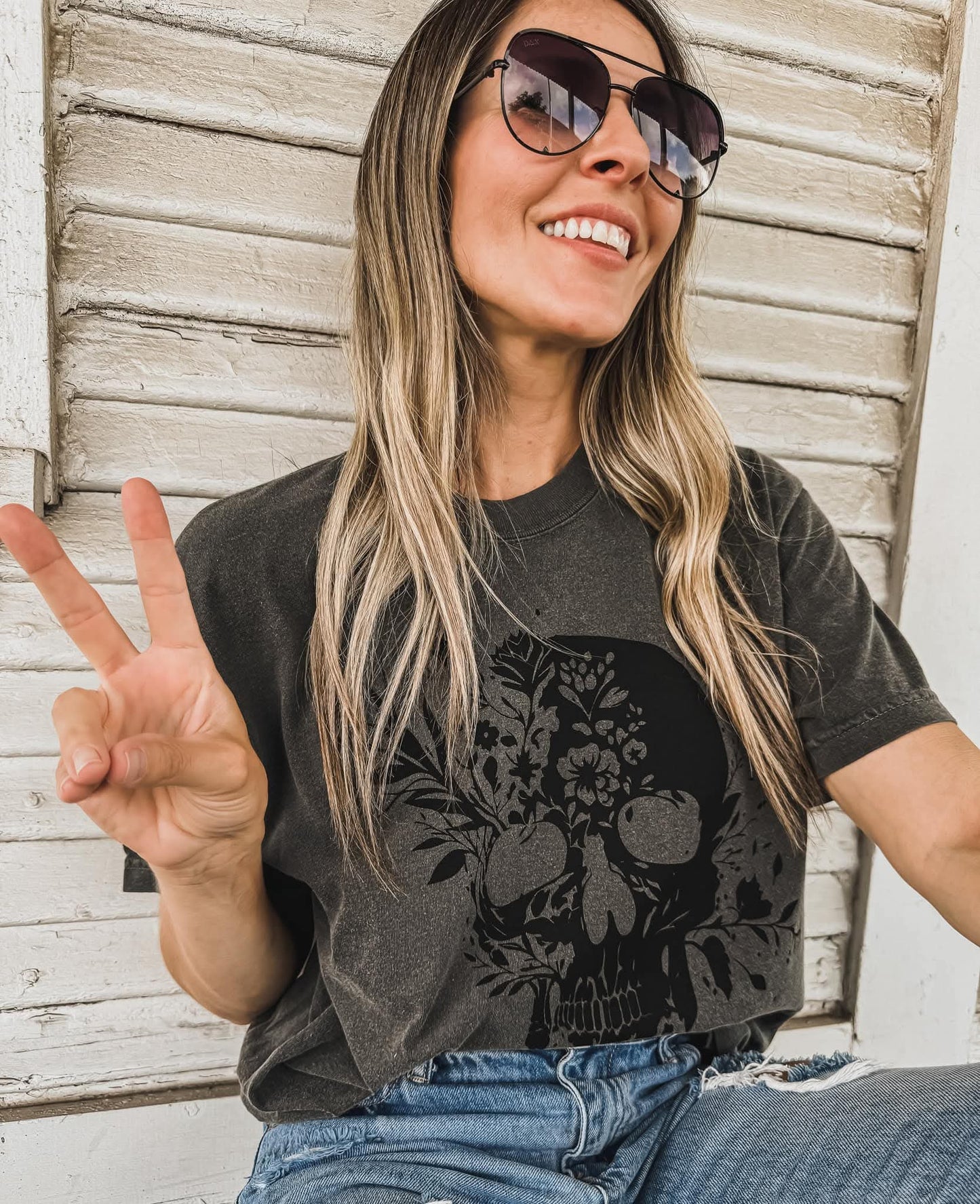 Floral Skull Tee