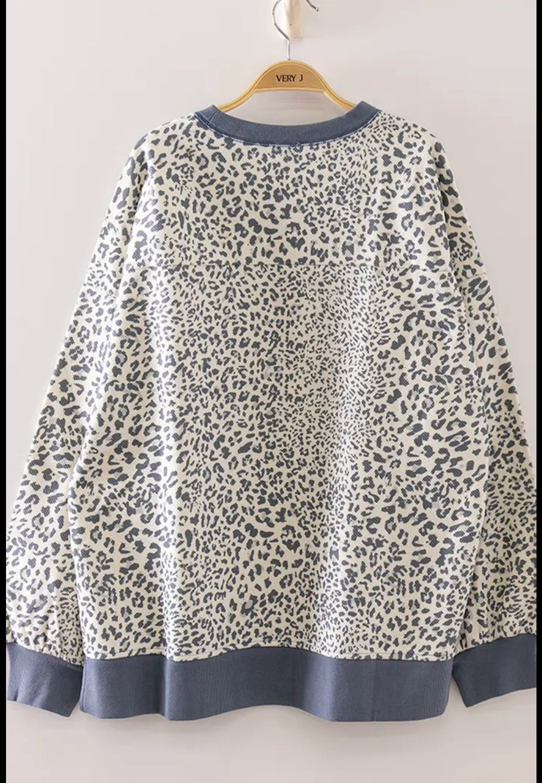 Denim Leopard Vintage Pullover