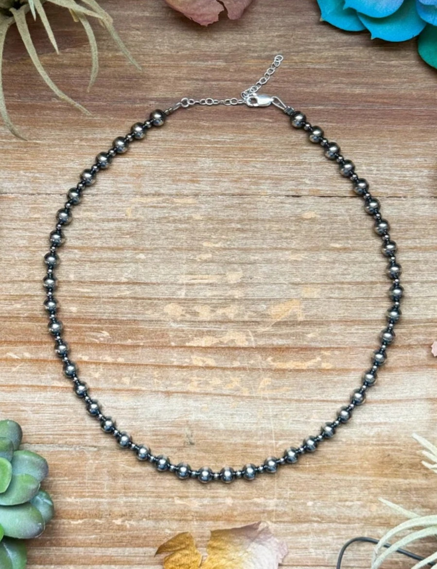 20” Alternating SS Pearl Necklace 3/6mm