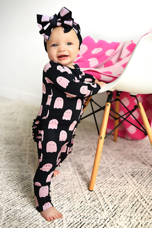 Black/Pink Ghost Bamboo Jammies