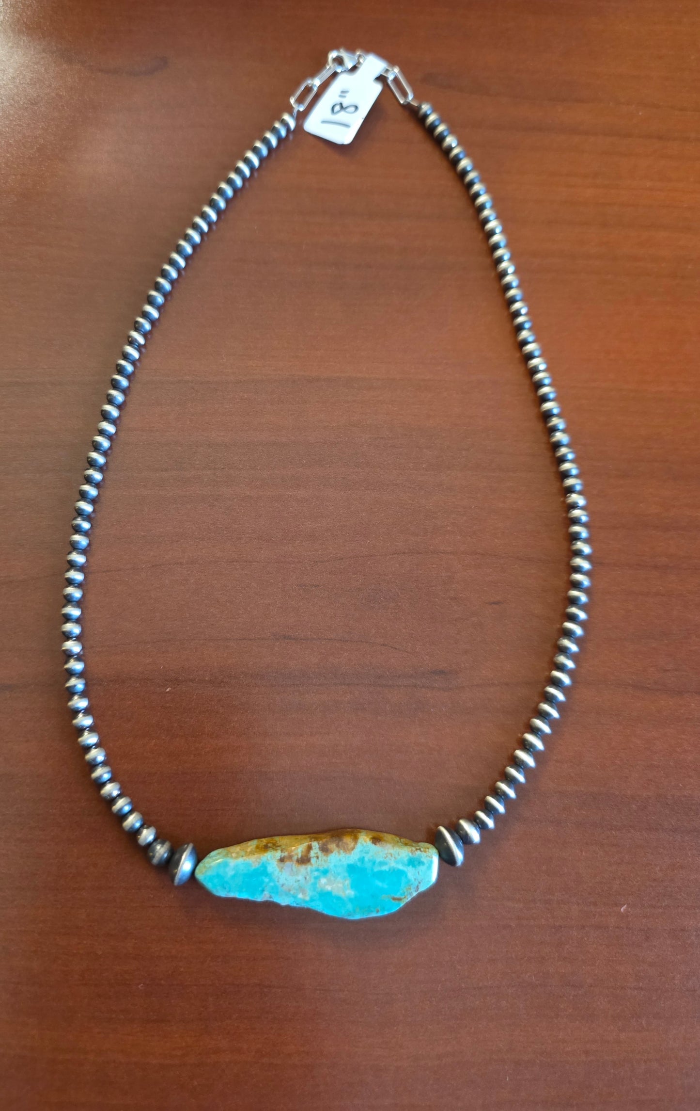 SS Pears + Turquoise 18” Necklace