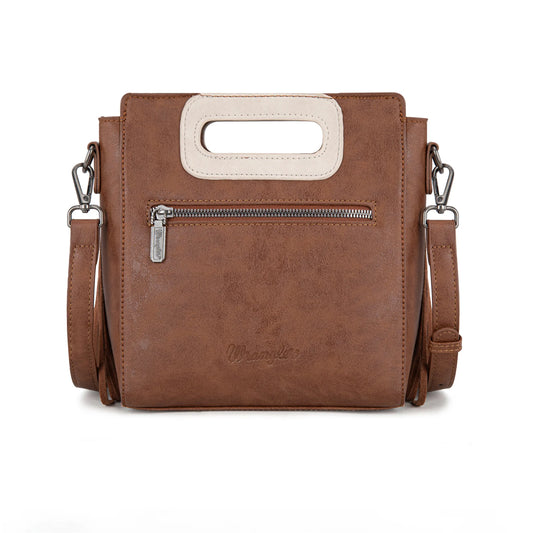 Wrangler Top Handle Boot Scroll Fringe Tote/Crossbody - Coffee