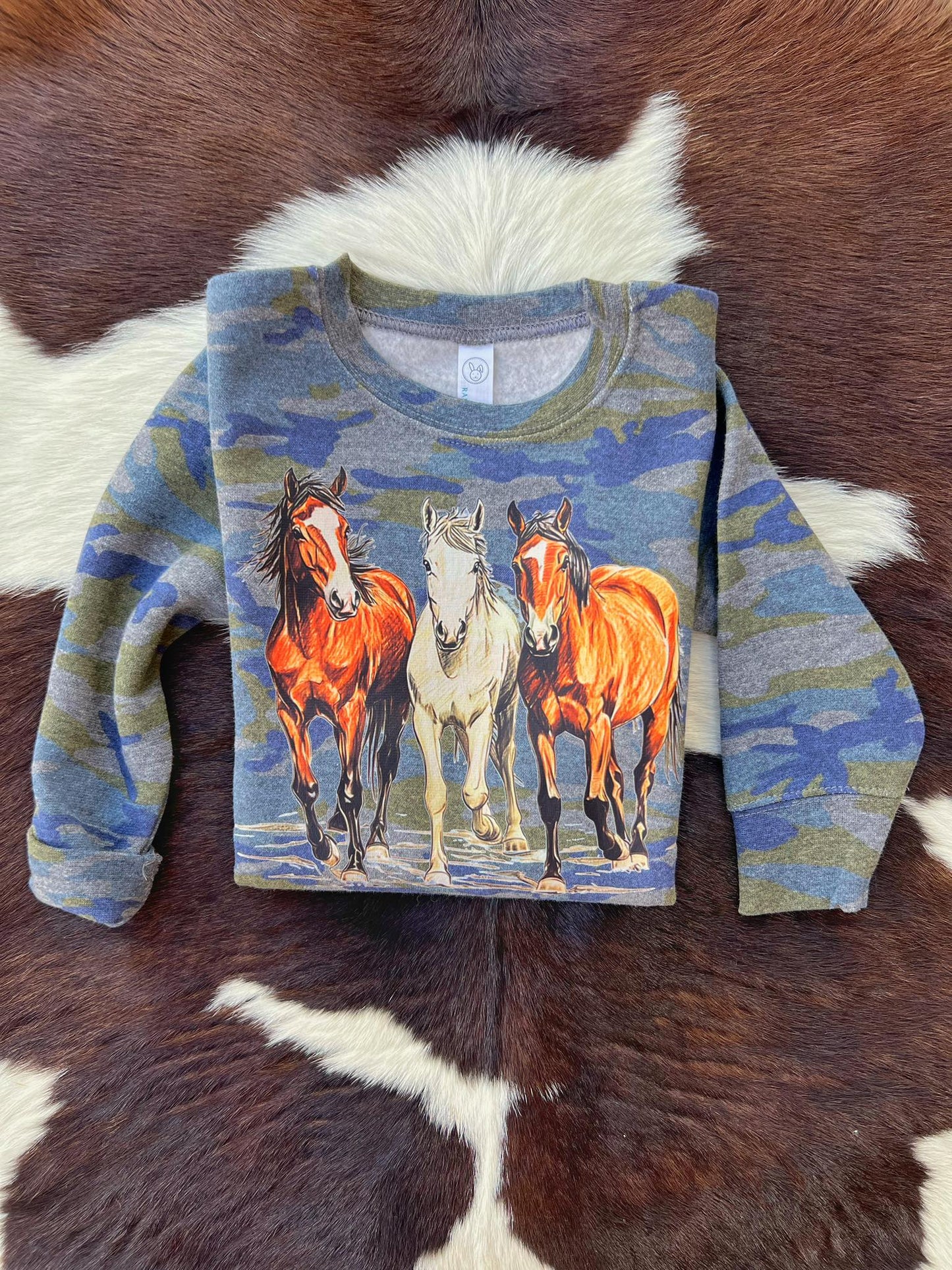Youth Trio Horse Camo Sweatshirt