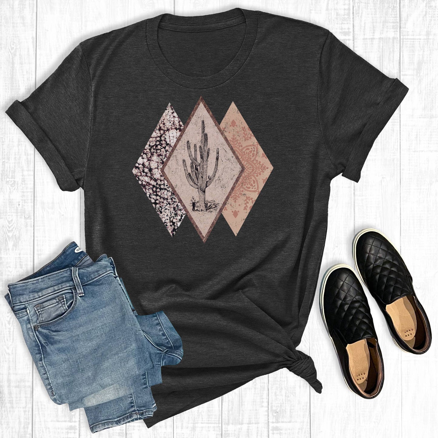 Western Diamonds Cactus Tee
