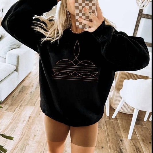 Mocha Brown Boots Stitch T-Shirt