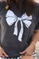 **SALE** RTS Heather Charcoal Game Day Bow Tee