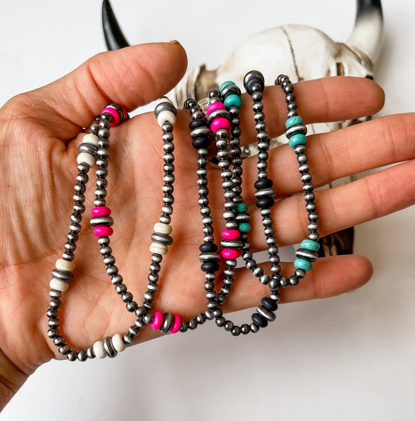 Boho Ranch Shop - Western Navajo Pearl Choker Navajo Style Pearl: Black