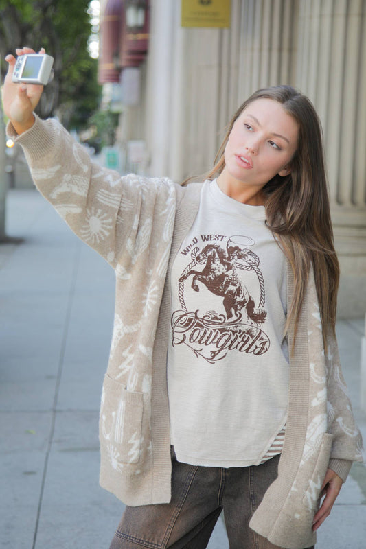 Oversized Western Graphic Top
