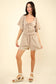 VERY J - NP70350-Sweetheart Neckline Casual Solid Woven Romper: RUST / S-M-L/2-2-2