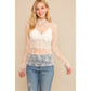 Off White Mesh Lace Top