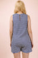 VERY J - NP70744-Striped Knit Casual Comfy Romper: OAT/BLACK / S-M-L/2-2-2