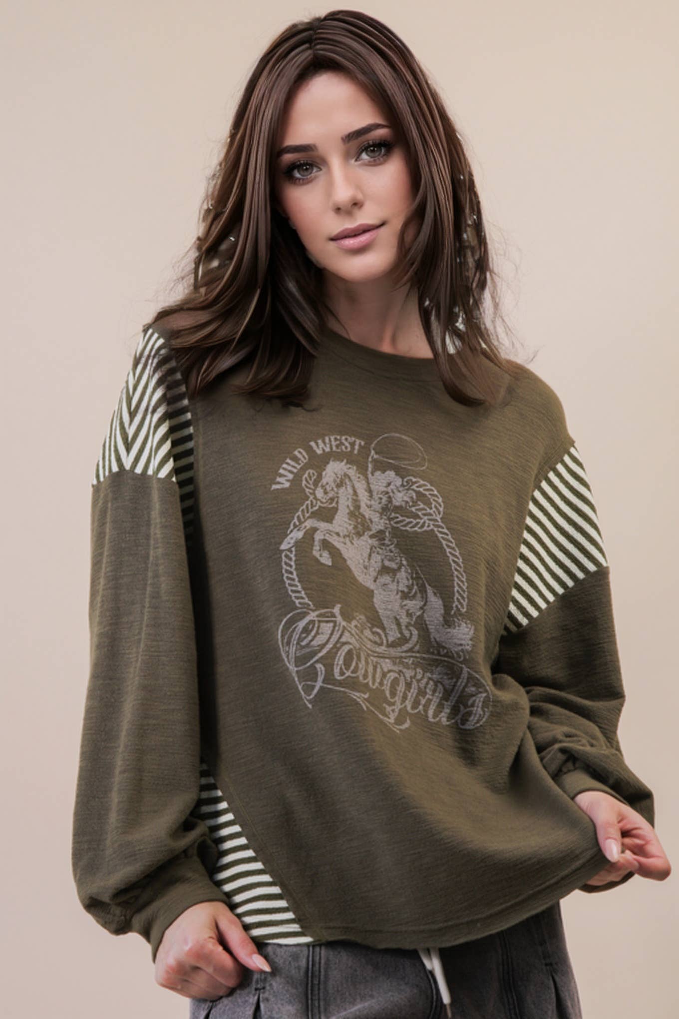 Oversized Western Graphic Top