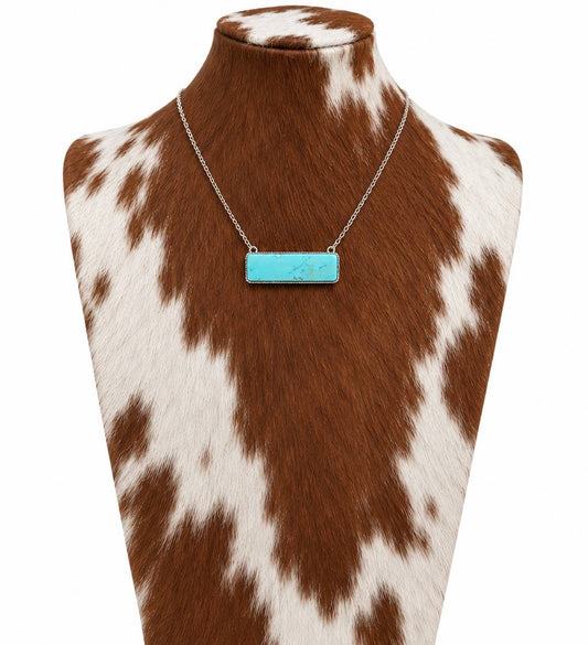 Boho Ranch Shop - Western Style Necklace Stone Bar Necklace