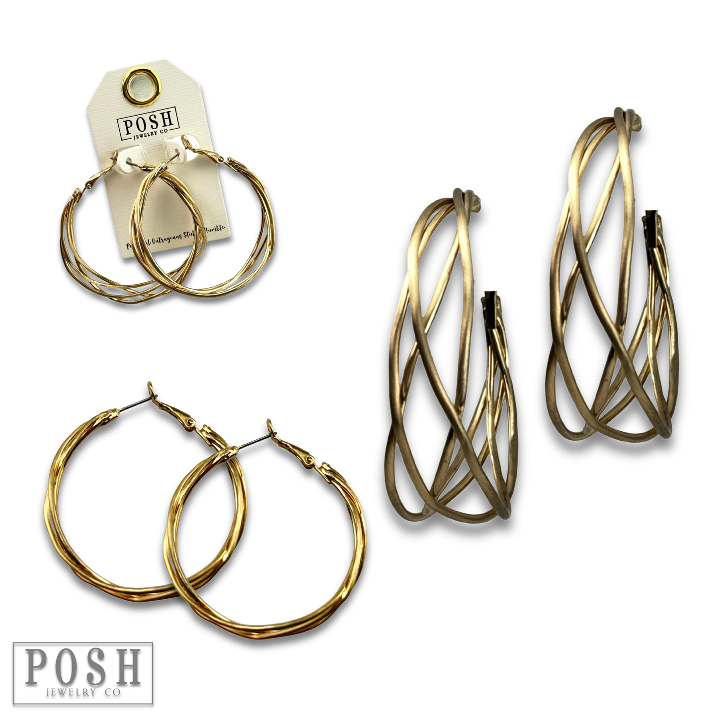 Pink Panache Brands - Cage wire hoop earring, last call: Silver