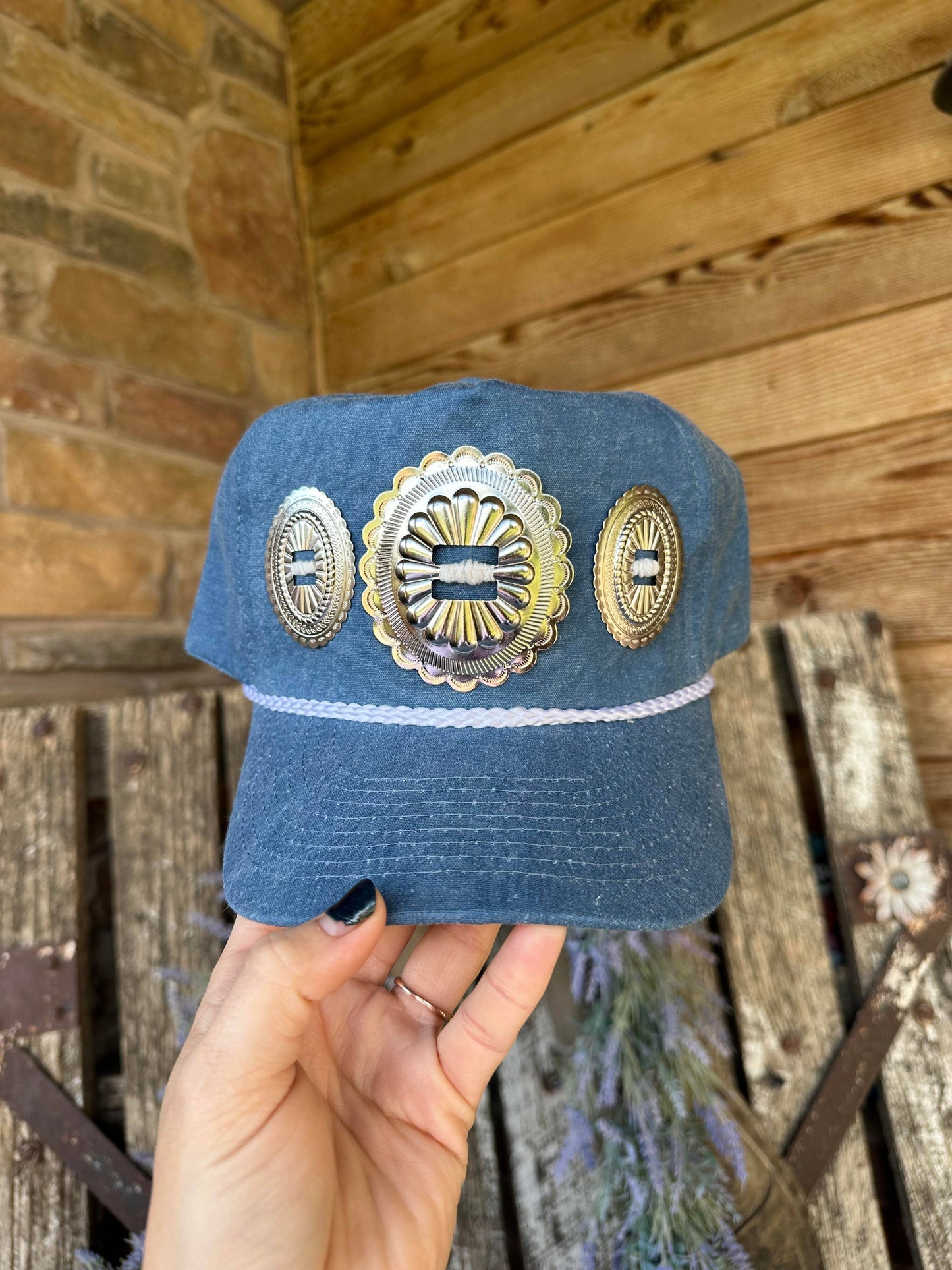 Denim Concho Trucker Hat