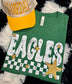 Checkered Faux Glitter Stars School Spirit Custom Tee