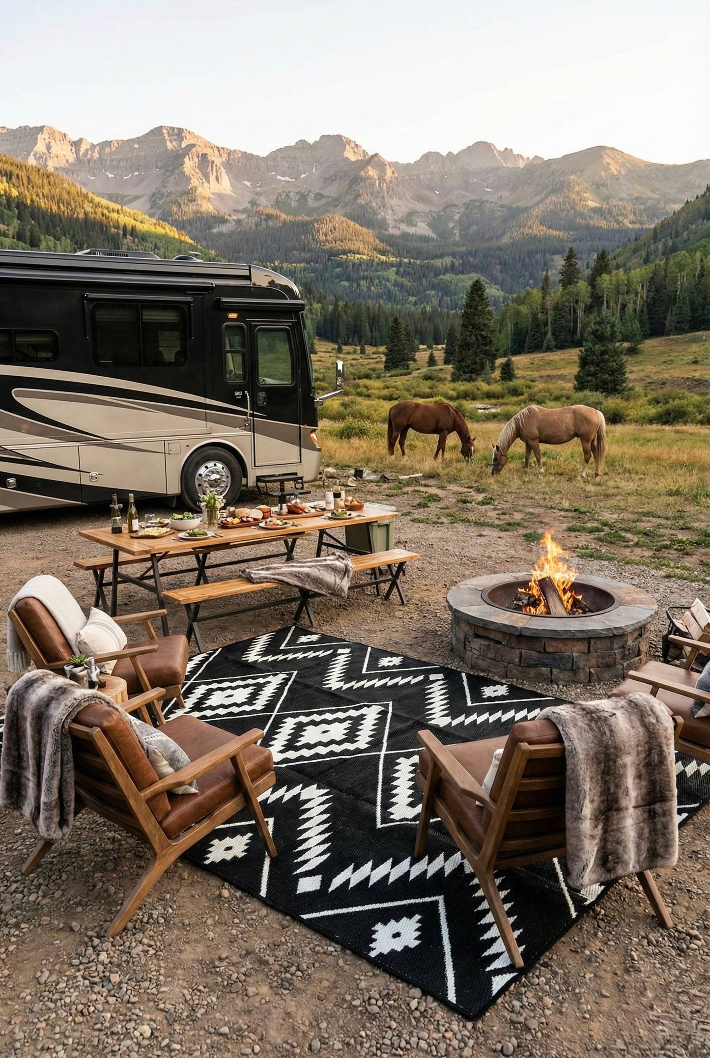 Western Grande - OUTDOOR RUG: 6ft x 9 ft