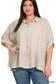 Vanilla Monkey - Plus Rayon Striped Short Sleeve Button Up Shirt: MOCHA / 3-3 (1XL/2XL-2XL/3XL)