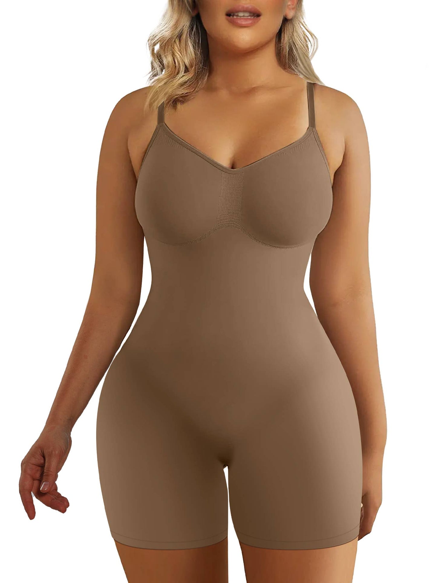 ShaperX Shapewear - SHAPERX Seamless Full Body Tummy Control Bodysuit shapewear: Black / L/XL