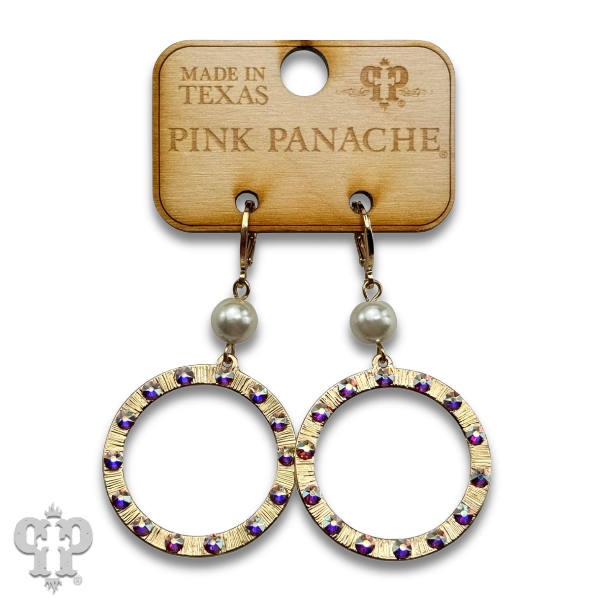 Austrian crystal circle earring: Gold