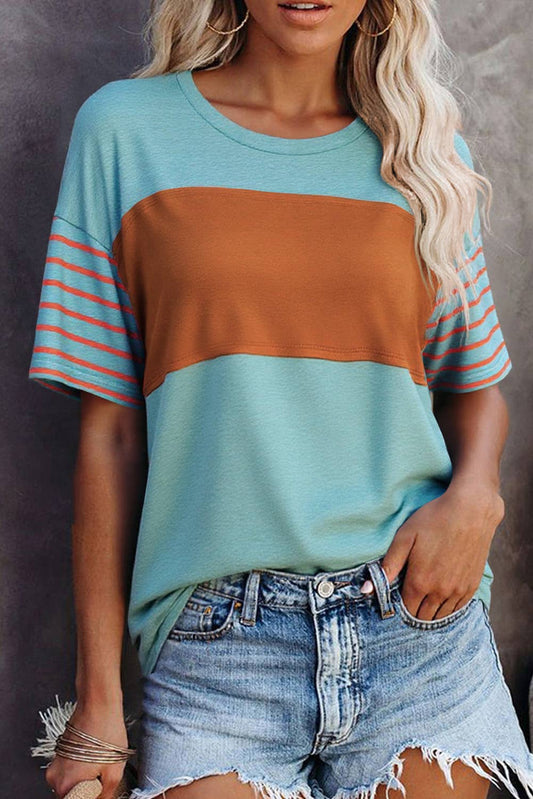 Color Block Striped T Shirt