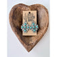Western Style Aztec Cross Turquoise Stone Dangle Earrings: TURQUOISE STONE