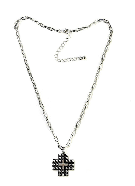 Snowing West - Western Bubble Cross Necklace