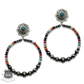 Burnished and crystal bead circle earring - LC: Turquoise
