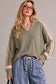 Waffle Knit Pullover Sweater - Sage