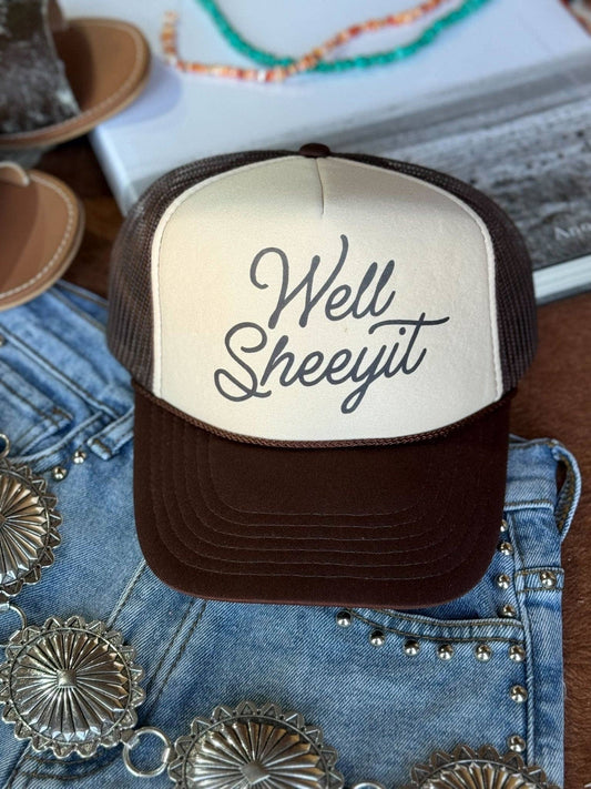Wild Junkie - Well Sheeyit Trucker Hat: Brown & Tan