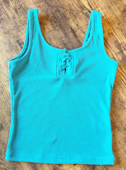 Ribbed Lace Tank