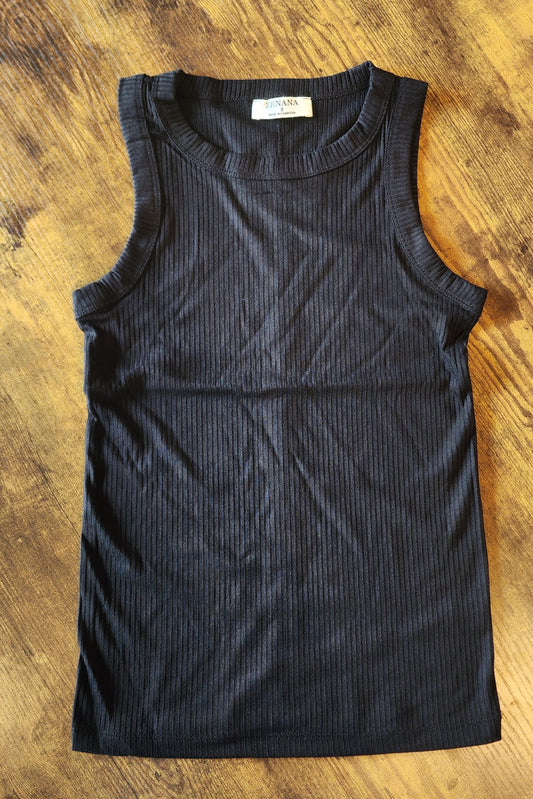 Ribbed Scoop Neck Tank