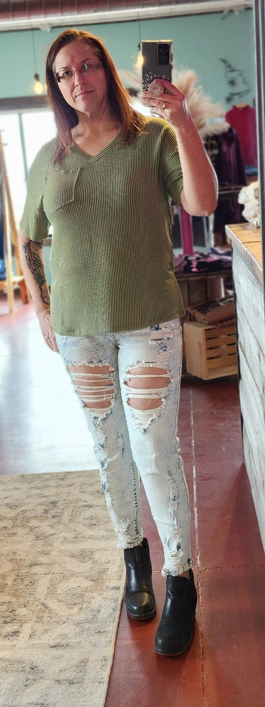 Vintage Washed Heavy Destroyed Skinny Jeans