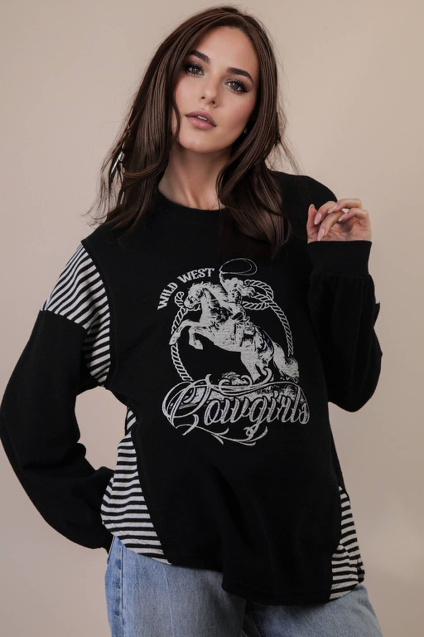 Oversized Western Graphic Top