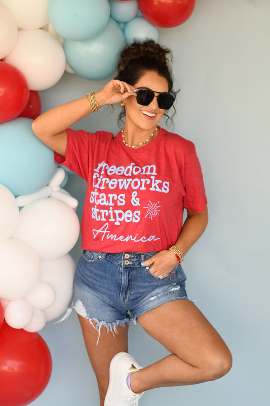 **SALE** Freedom Fireworks Stars & Stripes Tee