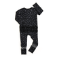 Gigi and Max - Ash Black Leopard RUFFLE ZIP Halloween Bamboo Sleepies Little: 0-3m